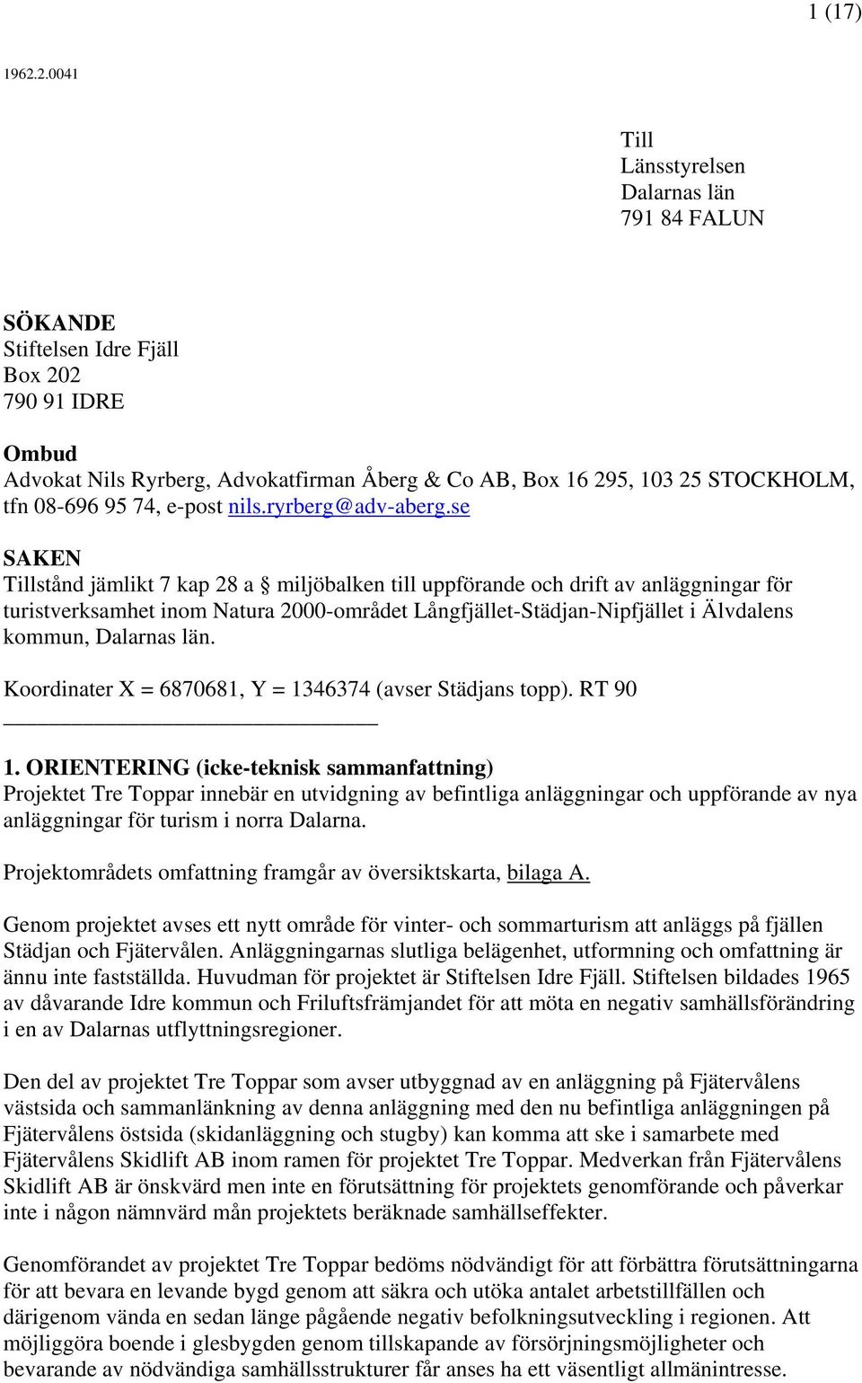 95 74, e-post HTUnils.ryrberg@adv-aberg.