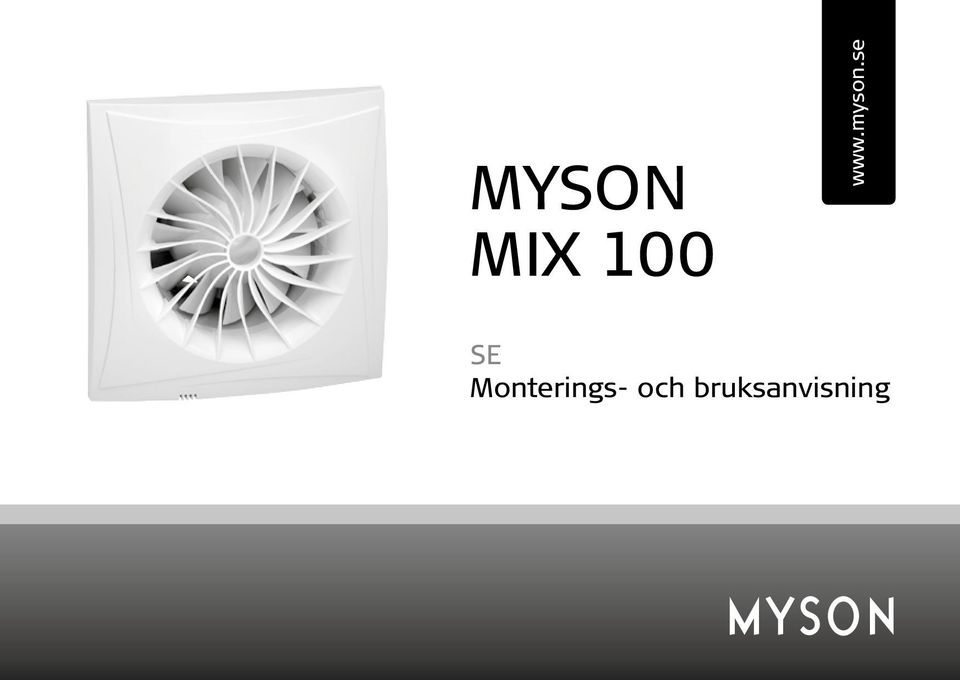 MYSON MIX SE Monterings- och bruksanvisning - PDF Gratis nedladdning