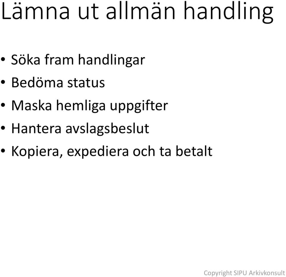 hemliga uppgifter Hantera