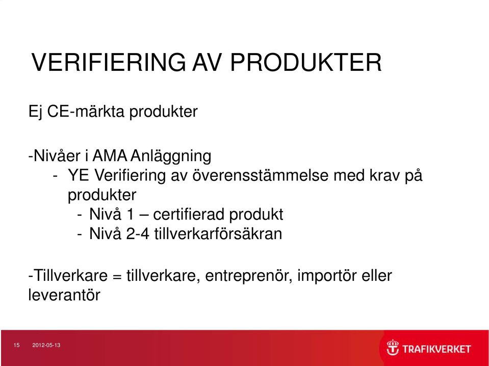 produkter - Nivå 1 certifierad produkt - Nivå 2-4