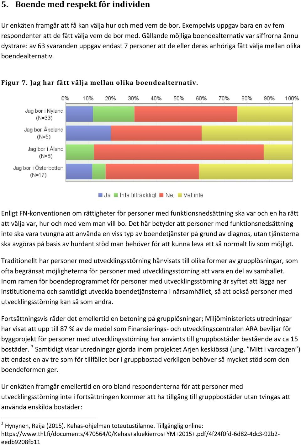 Jag har fått välja mellan olika boendealternativ. Enligt FN-konventionen om rättigheter för personer med funktionsnedsättning ska var och en ha rätt att välja var, hur och med vem man vill bo.