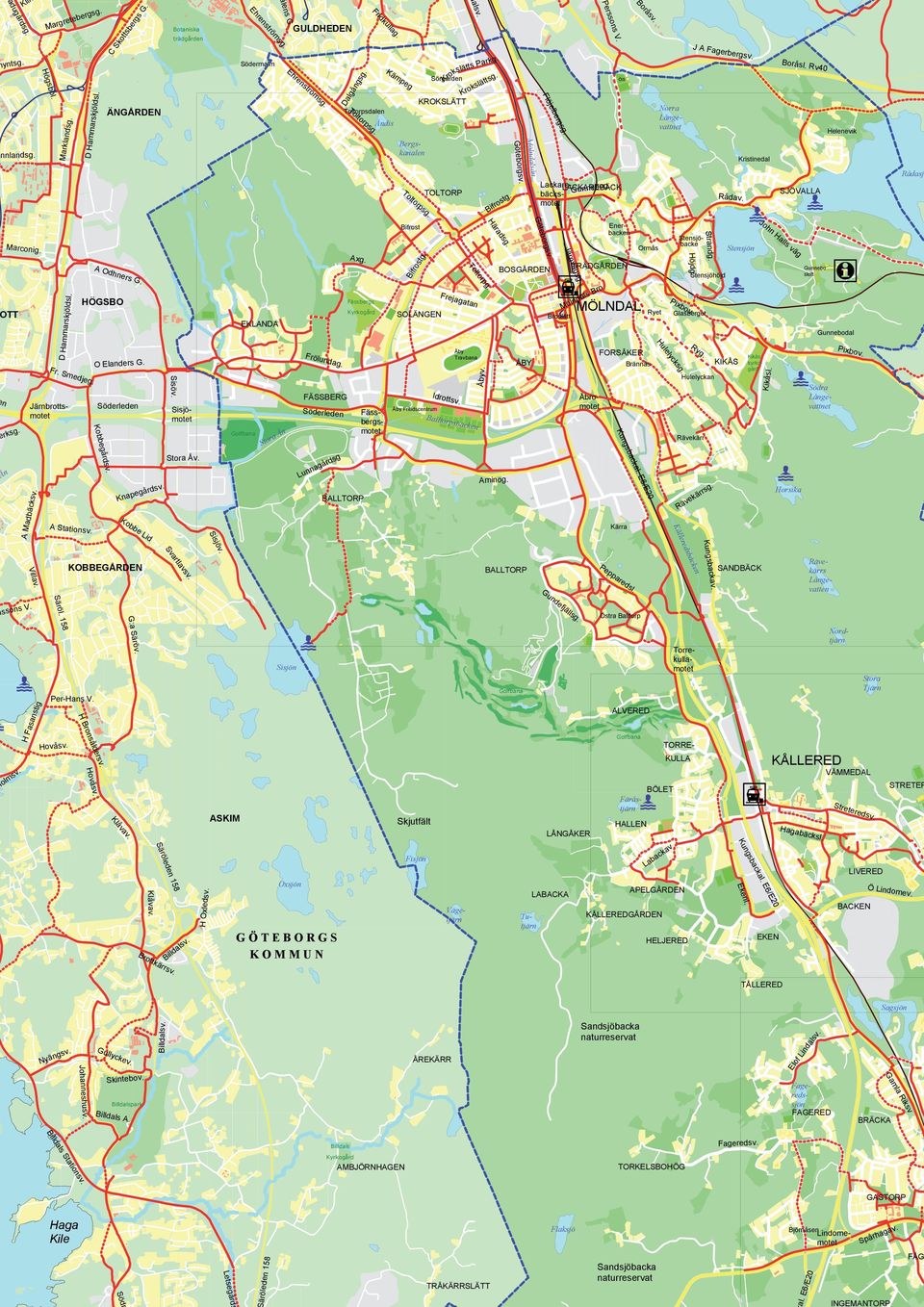 KIKÅS g rrs kä ve ä R tla ar Sv Pe BALLTORP Stora Tjärn Golfbana ALVERED v ers sv såld Hovå ron HB Golfbana TORRE- KÅLLERED KULLA VÅMMEDAL av åv Kl ASKIM Skjutfält LÅNGÅKER H Oxledsv Klåvav 58 en 1