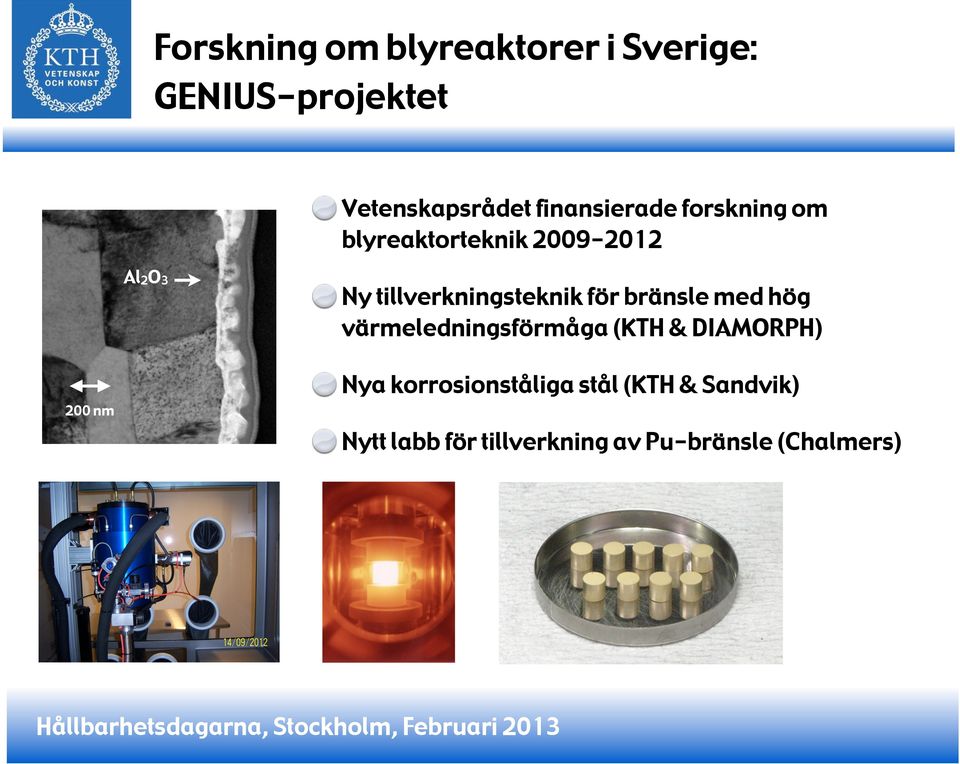 tillverkningsteknik för bränsle med hög värmeledningsförmåga (KTH & DIAMORPH)