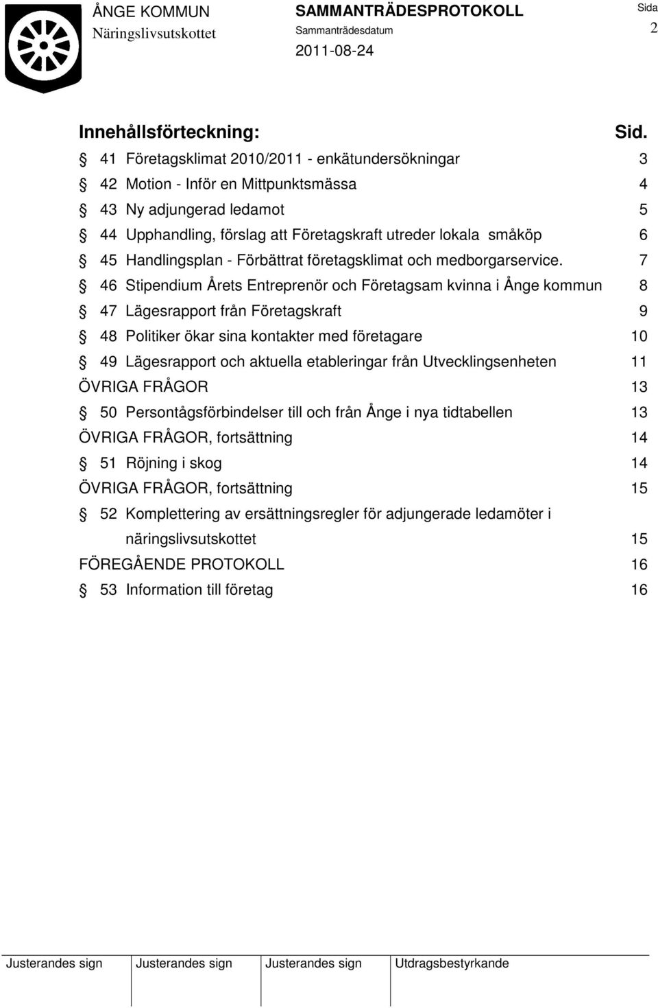 Handlingsplan - Förbättrat företagsklimat och medborgarservice.