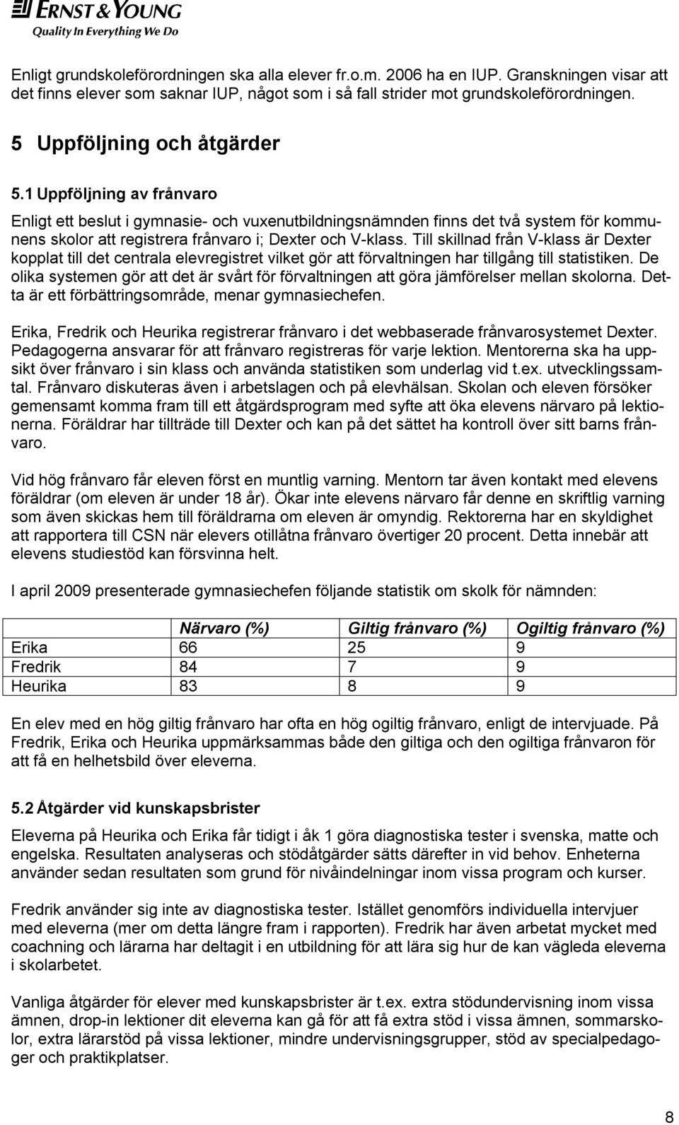 1 Uppföljning av frånvaro Enligt ett beslut i gymnasie- och vuxenutbildningsnämnden finns det två system för kommunens skolor att registrera frånvaro i; Dexter och V-klass.