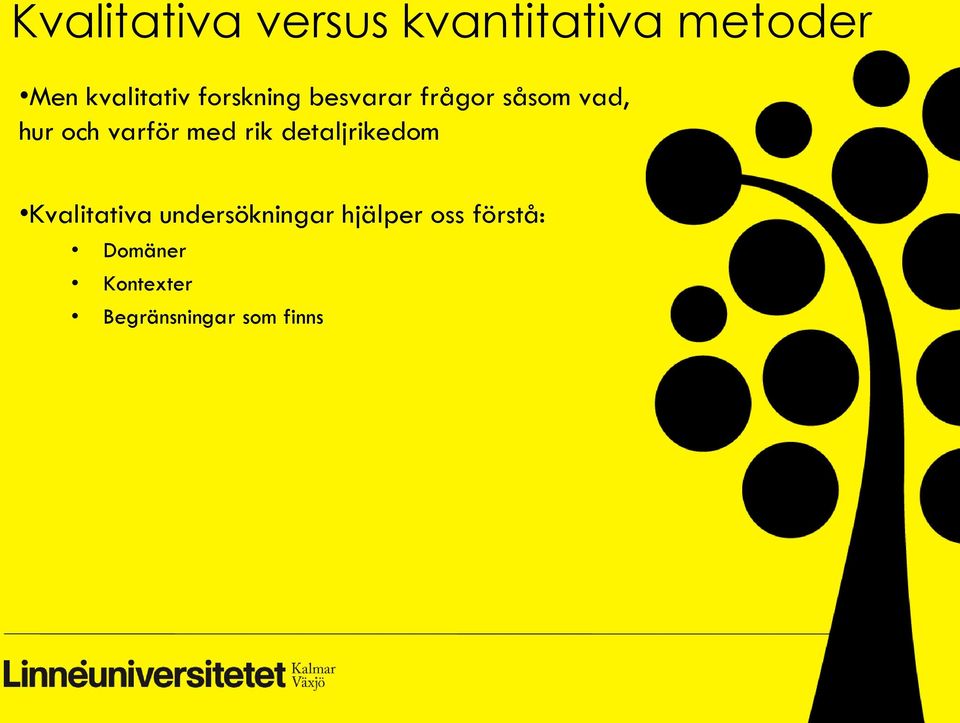 med rik detaljrikedom Kvalitativa undersökningar