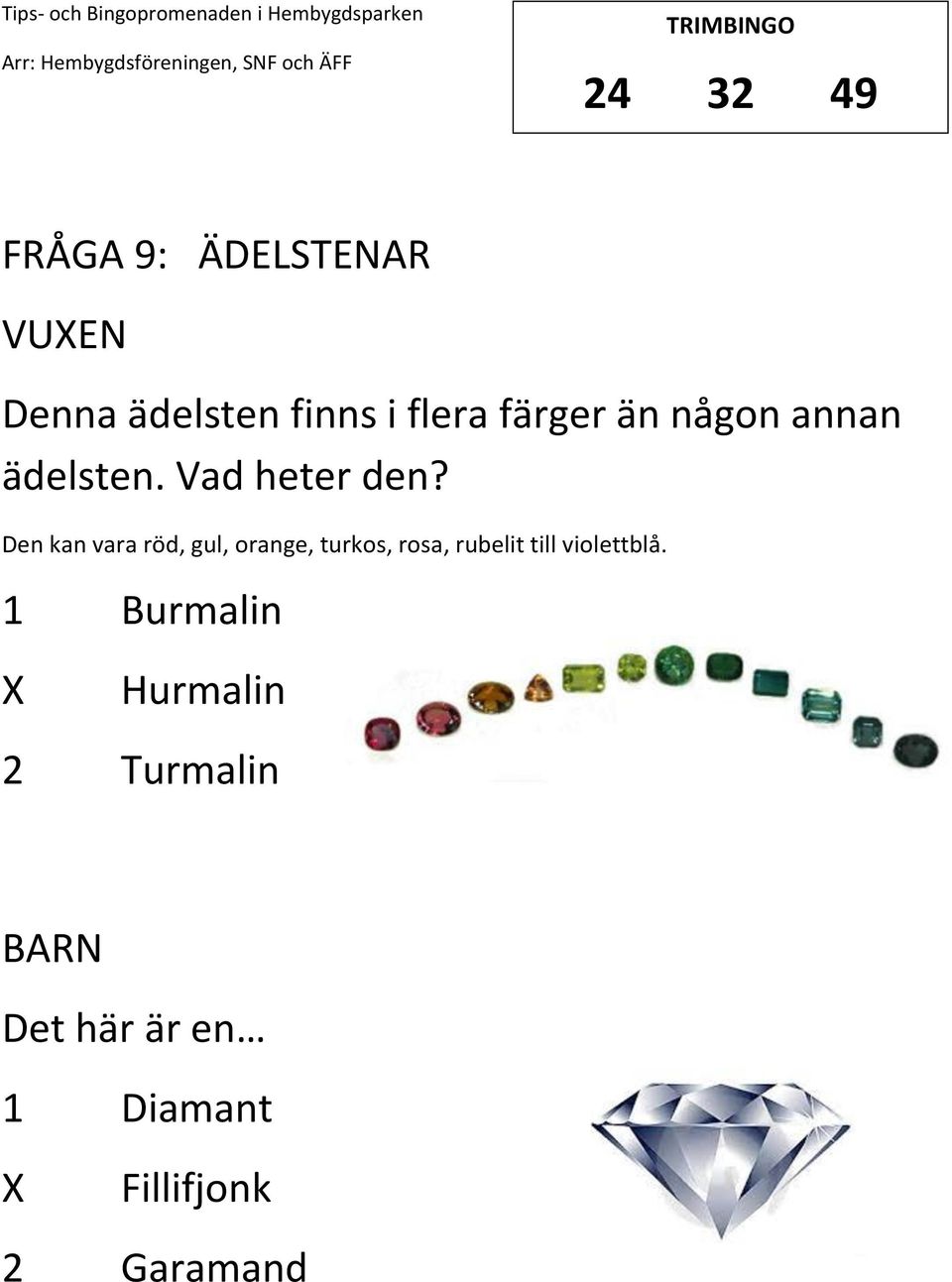 Den kan vara röd, gul, orange, turkos, rosa, rubelit till