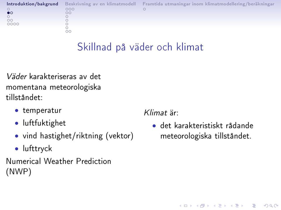 vind hastighet/riktning (vektor) lufttryck Numerical Weather