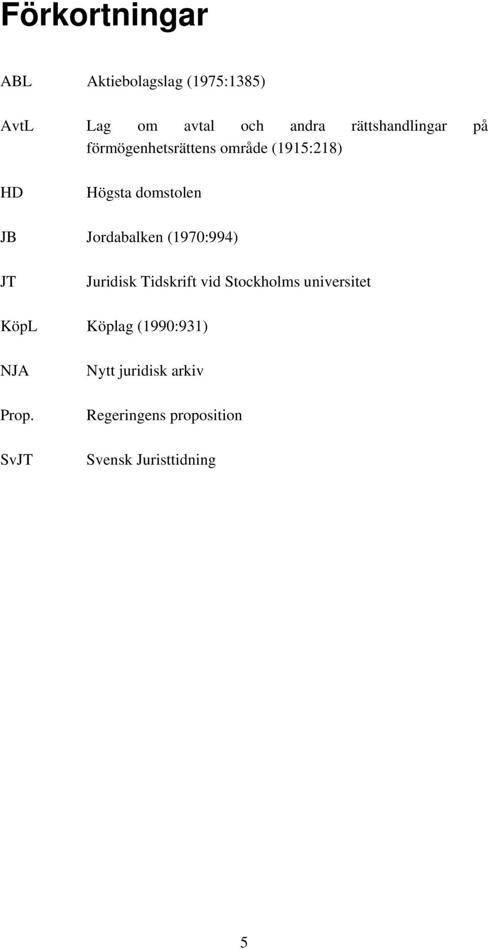 Jordabalken (1970:994) JT Juridisk Tidskrift vid Stockholms universitet KöpL