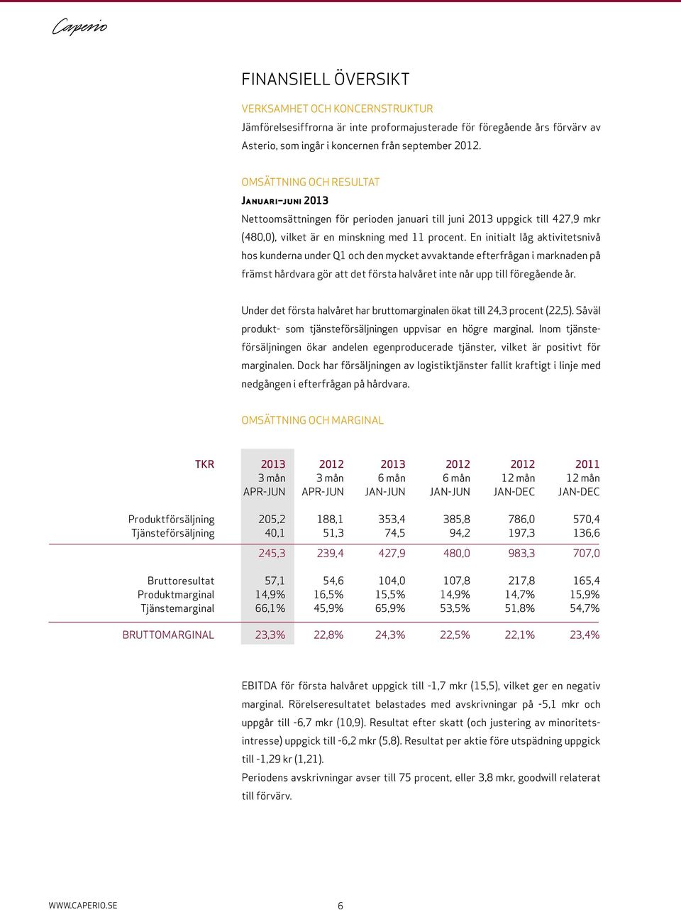 En initialt låg aktivitetsnivå hos kunderna under Q1 och den mycket avvaktande efterfrågan i marknaden på främst hårdvara gör att det första halvåret inte når upp till föregående år.