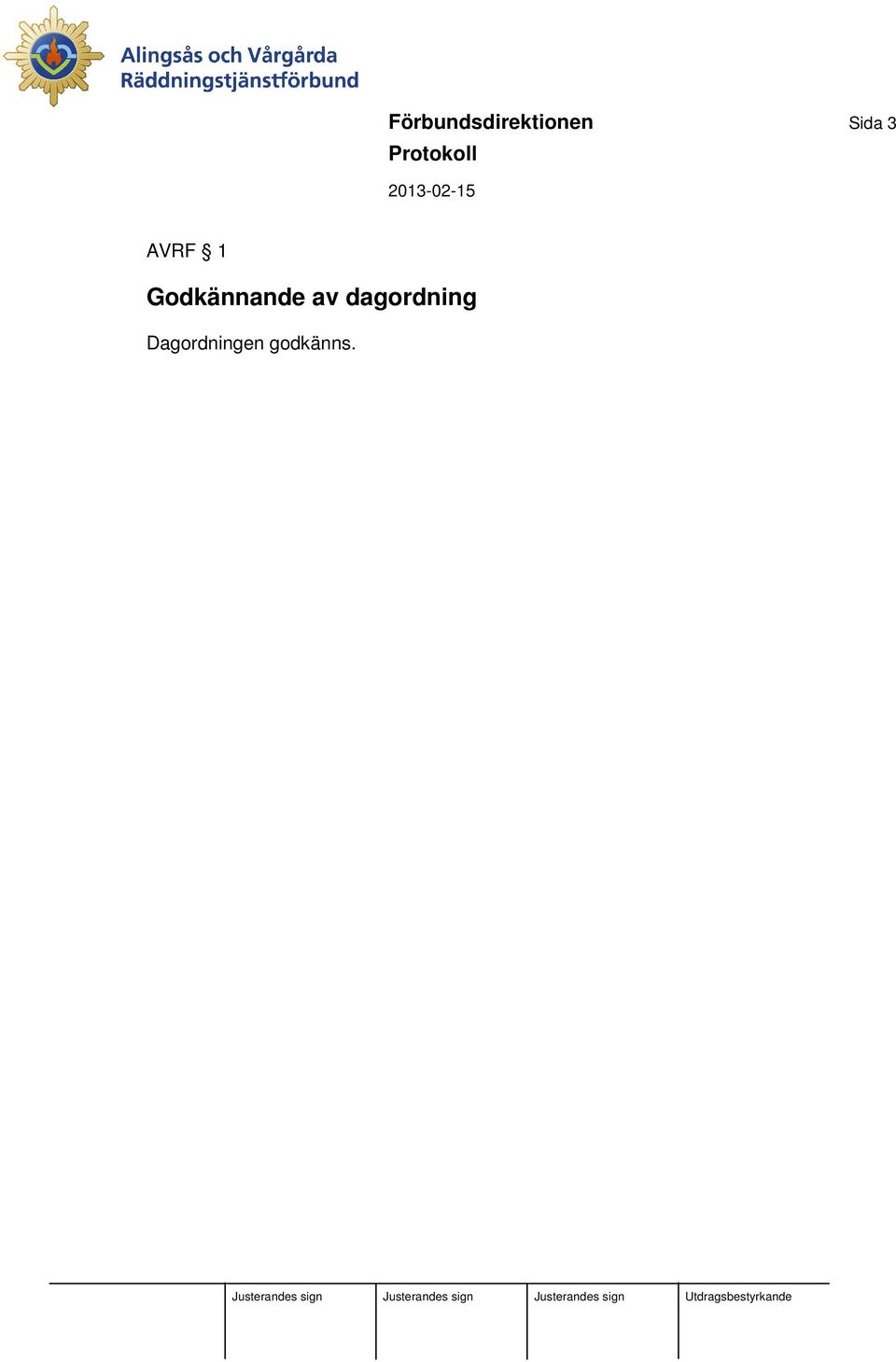 Godkännande av