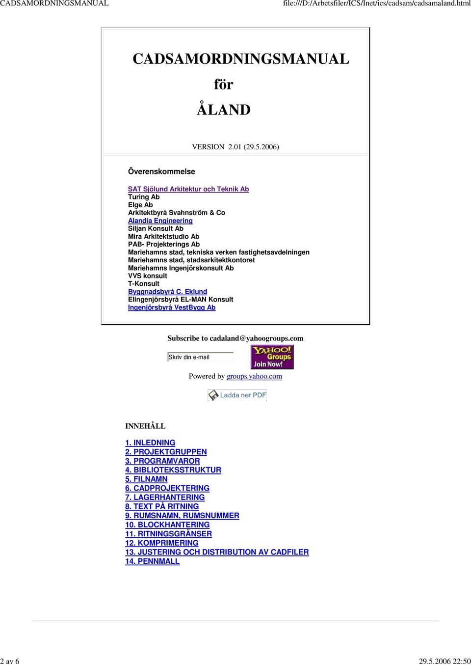 CADSAMORDNINGSMANUAL för ÅLAND VERSION 2.01 (29.5.