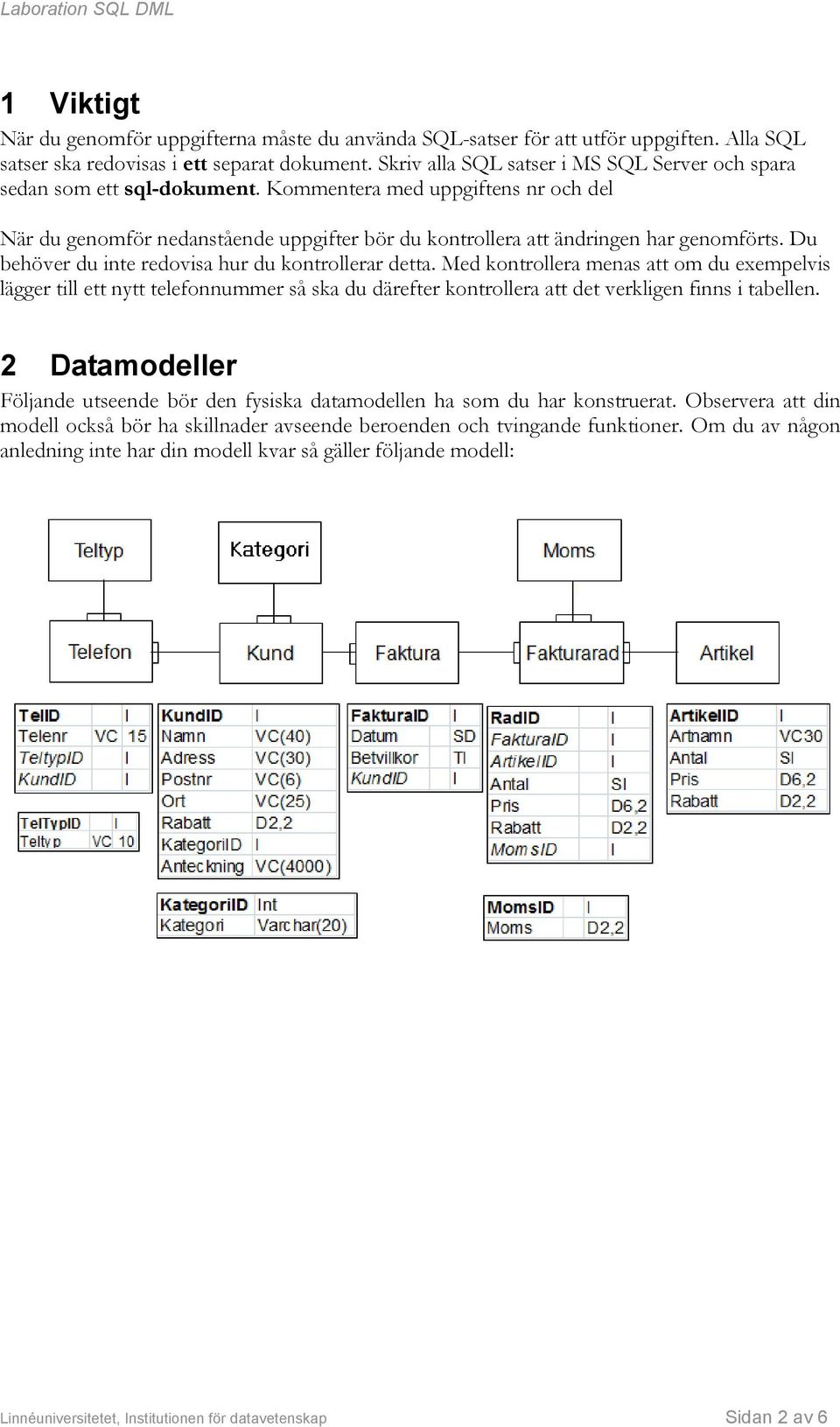 Du behöver du inte redovisa hur du kontrollerar detta. Med kontrollera menas att om du exempelvis lägger till ett nytt telefonnummer så ska du därefter kontrollera att det verkligen finns i tabellen.