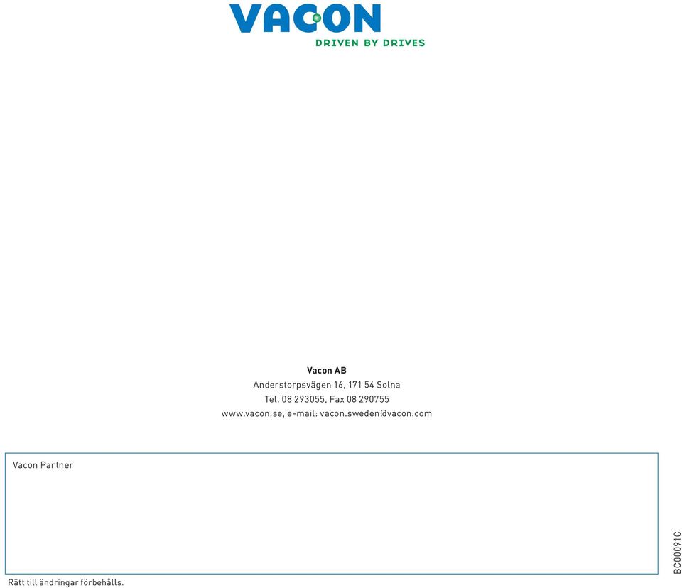 e, e-mail: vacon.weden@vacon.