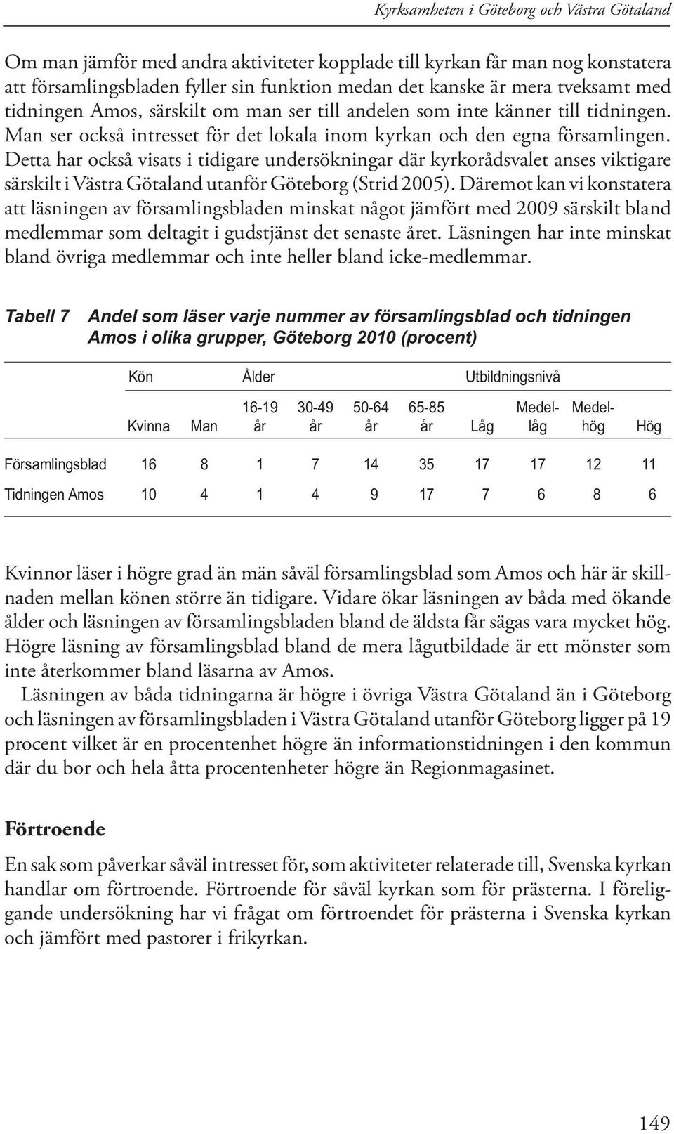 Detta har också visats i tidigare undersökningar där kyrkorådsvalet anses viktigare särskilt i Västra Götaland utanför Göteborg (Strid 2005).