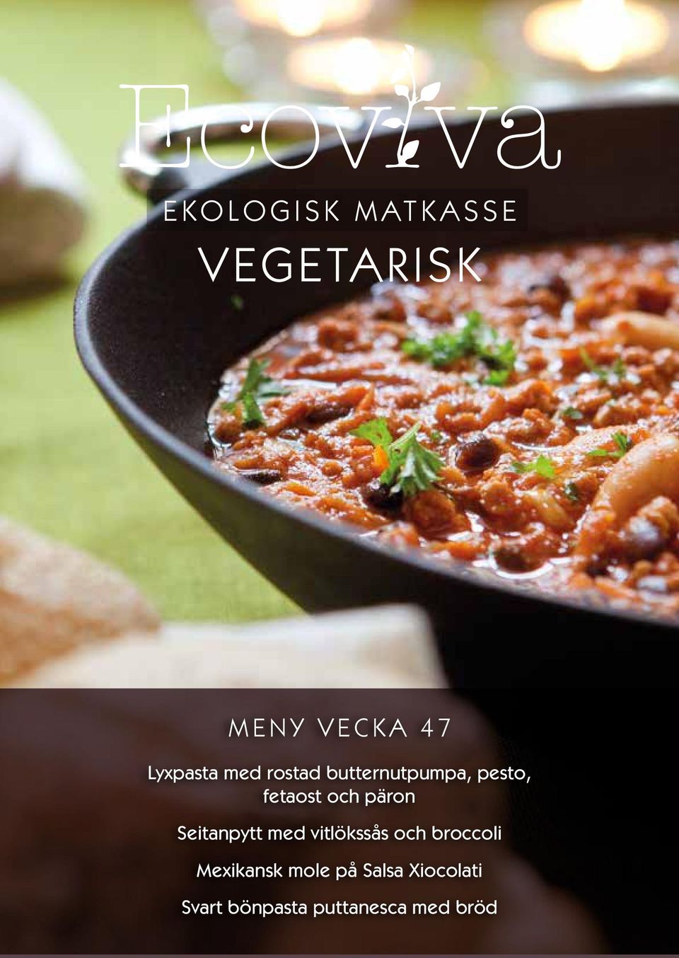 Seitanpytt med vitlökssås och broccoli Mexikansk
