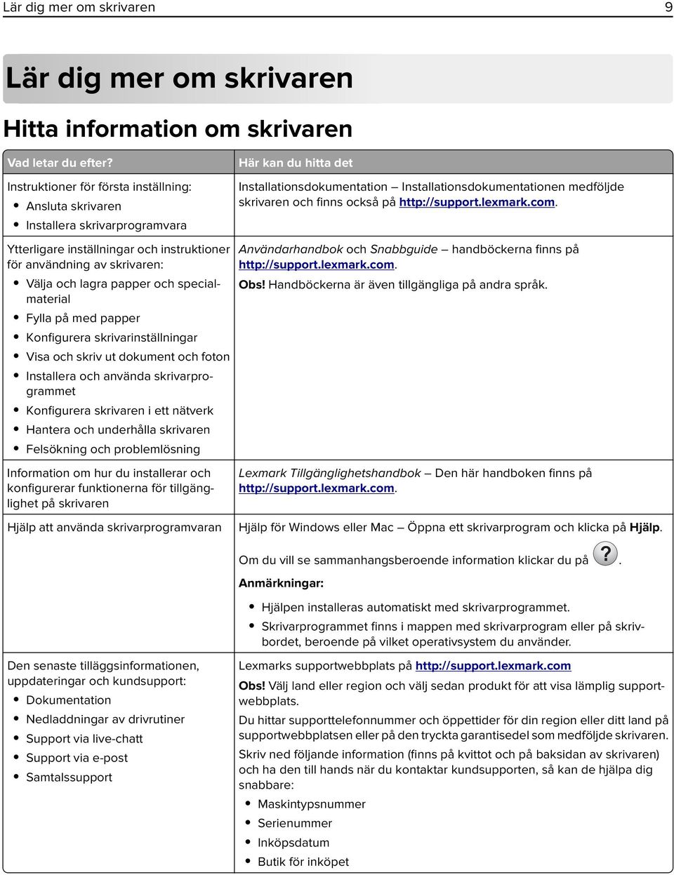 på http://support.lexmark.com.
