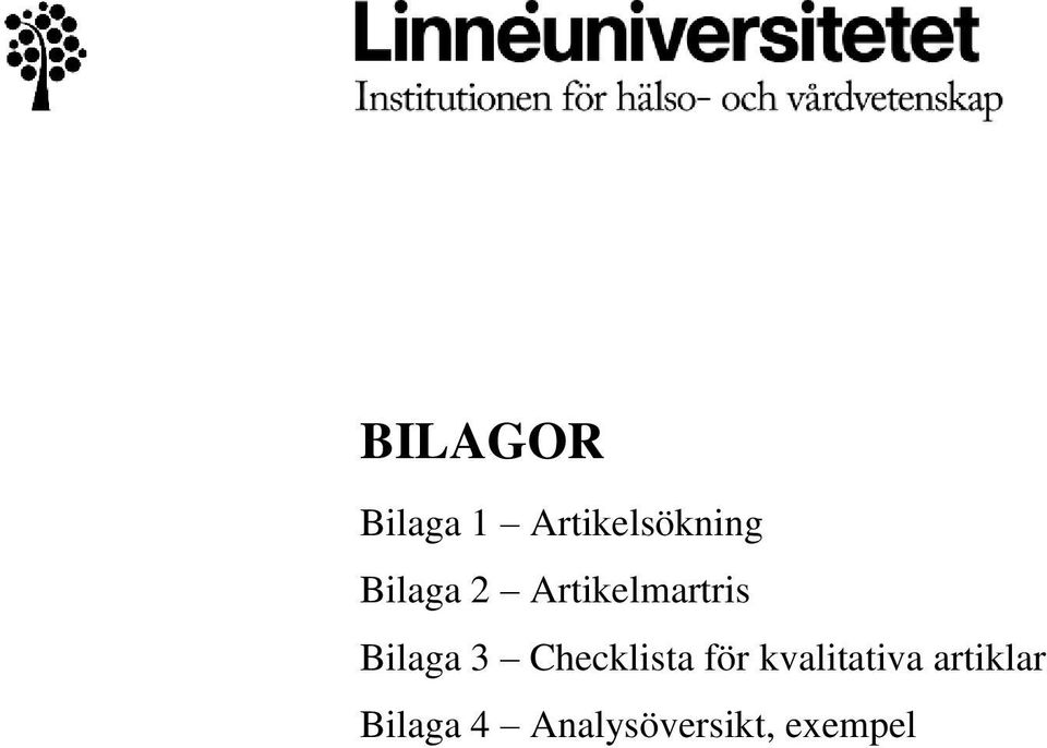 Checklista för kvalitativa