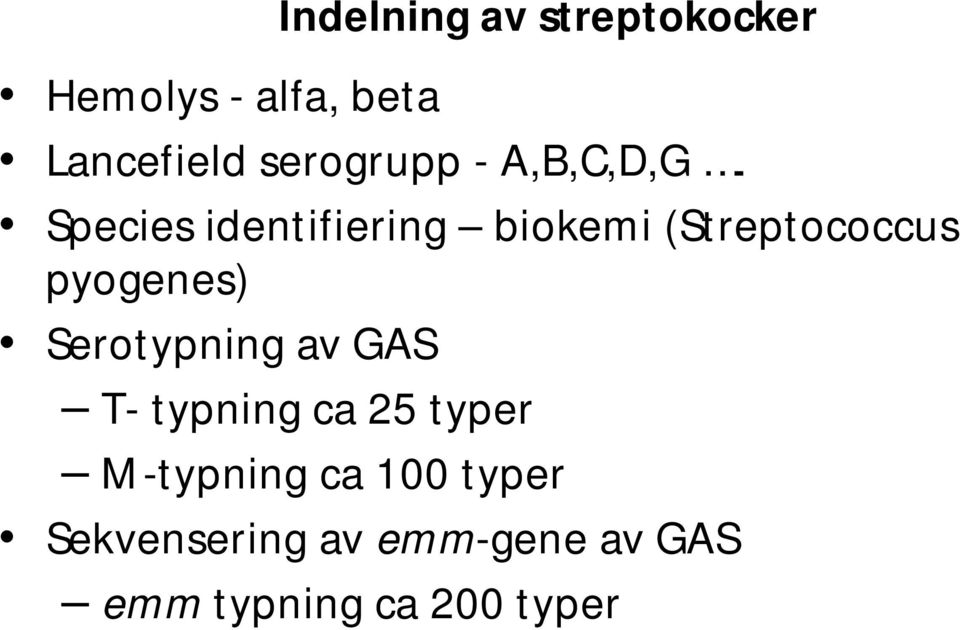 Species identifiering biokemi (Streptococcus pyogenes)