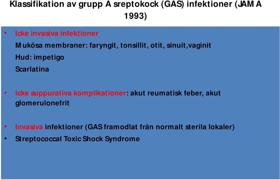 Scarlatina Icke suppurativa komplikationer: akut reumatisk feber, akut glomerulonefrit