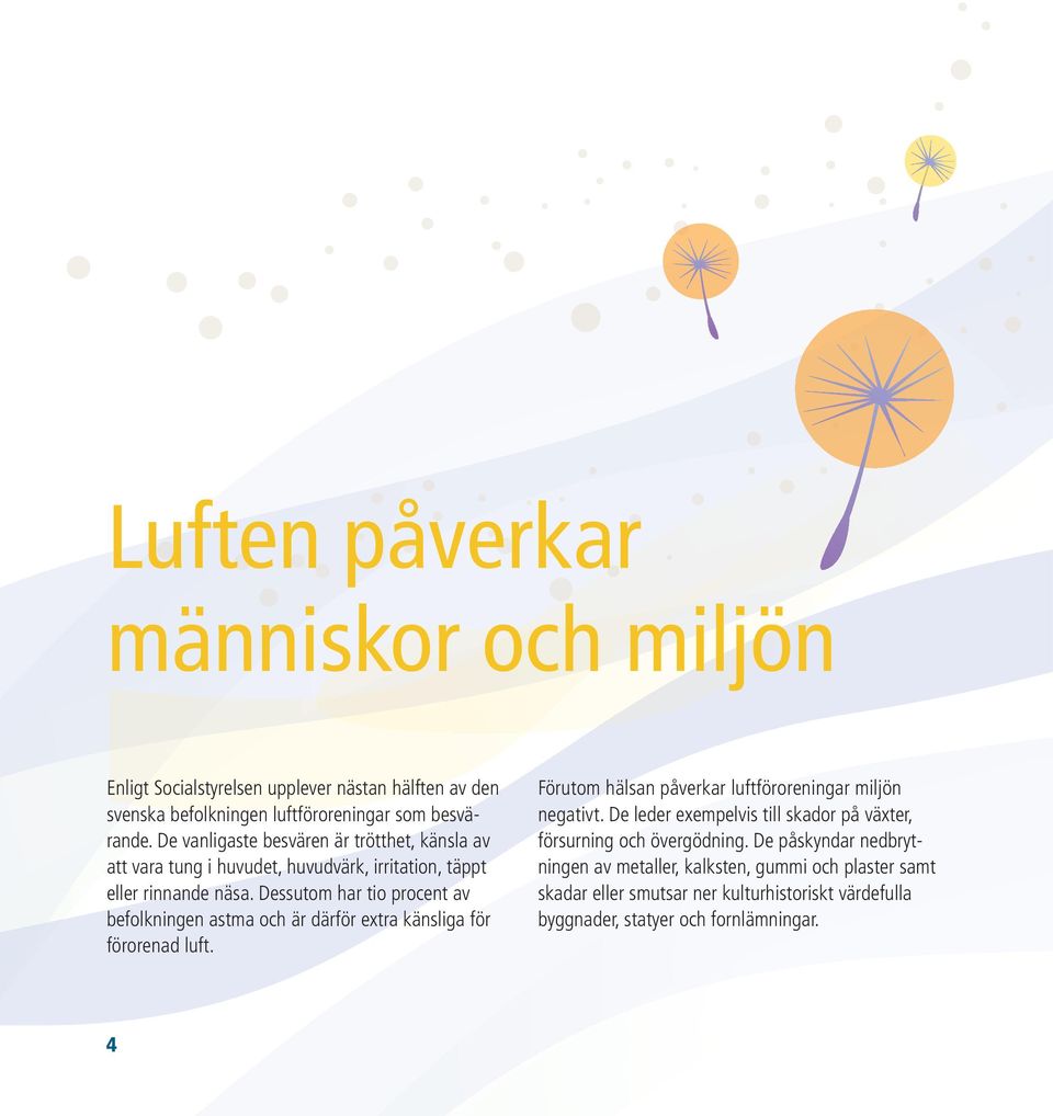 Dessutom har tio procent av befolkningen astma och är därför extra känsliga för förorenad luft. Förutom hälsan påverkar luftföroreningar miljön negativt.