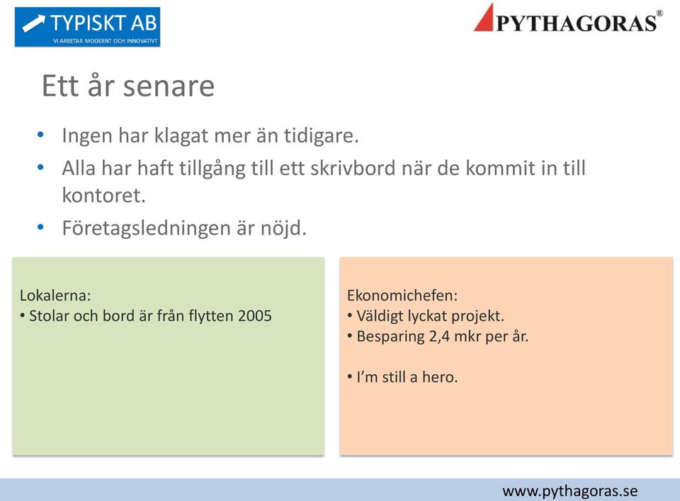 kontoret. Företagsledningen är nöjd.