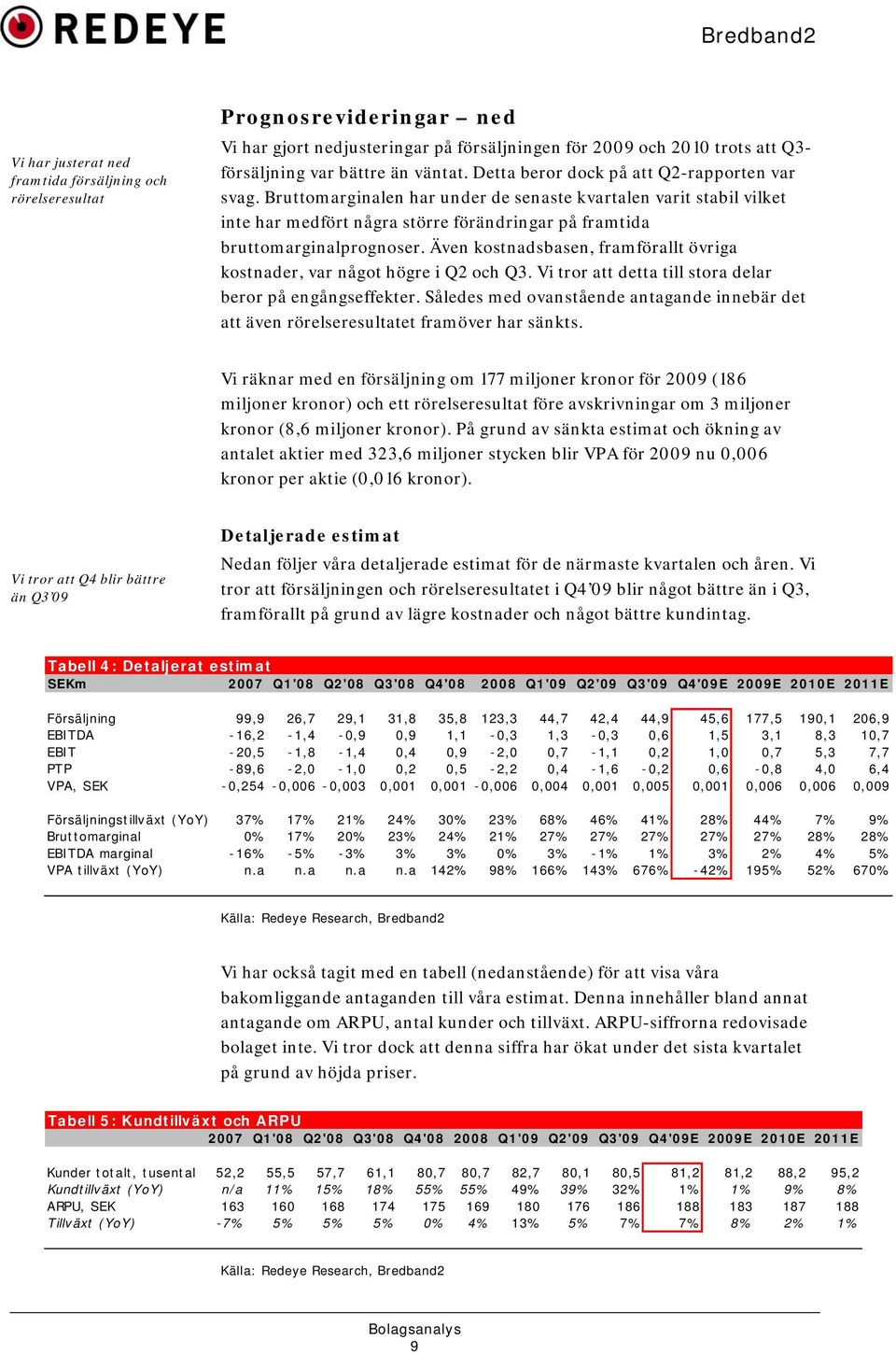 Även kostnadsbasen, framförallt övriga kostnader, var något högre i Q2 och Q3. Vi tror att detta till stora delar beror på engångseffekter.