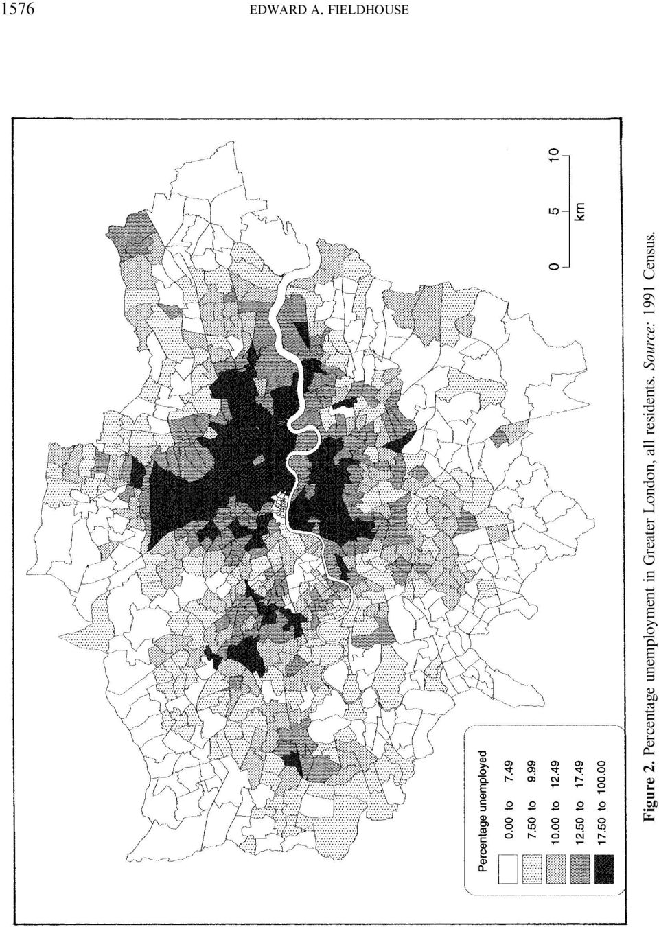 Percentage unemployment in