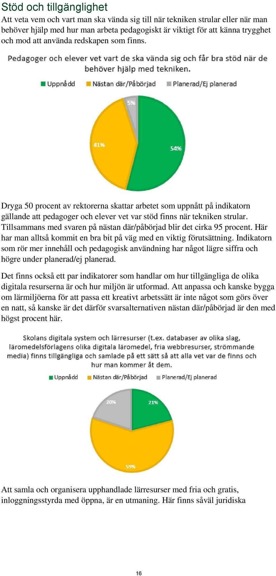 Tillsammans med svaren på nästan där/påbörjad blir det cirka 95 procent. Här har man alltså kommit en bra bit på väg med en viktig förutsättning.