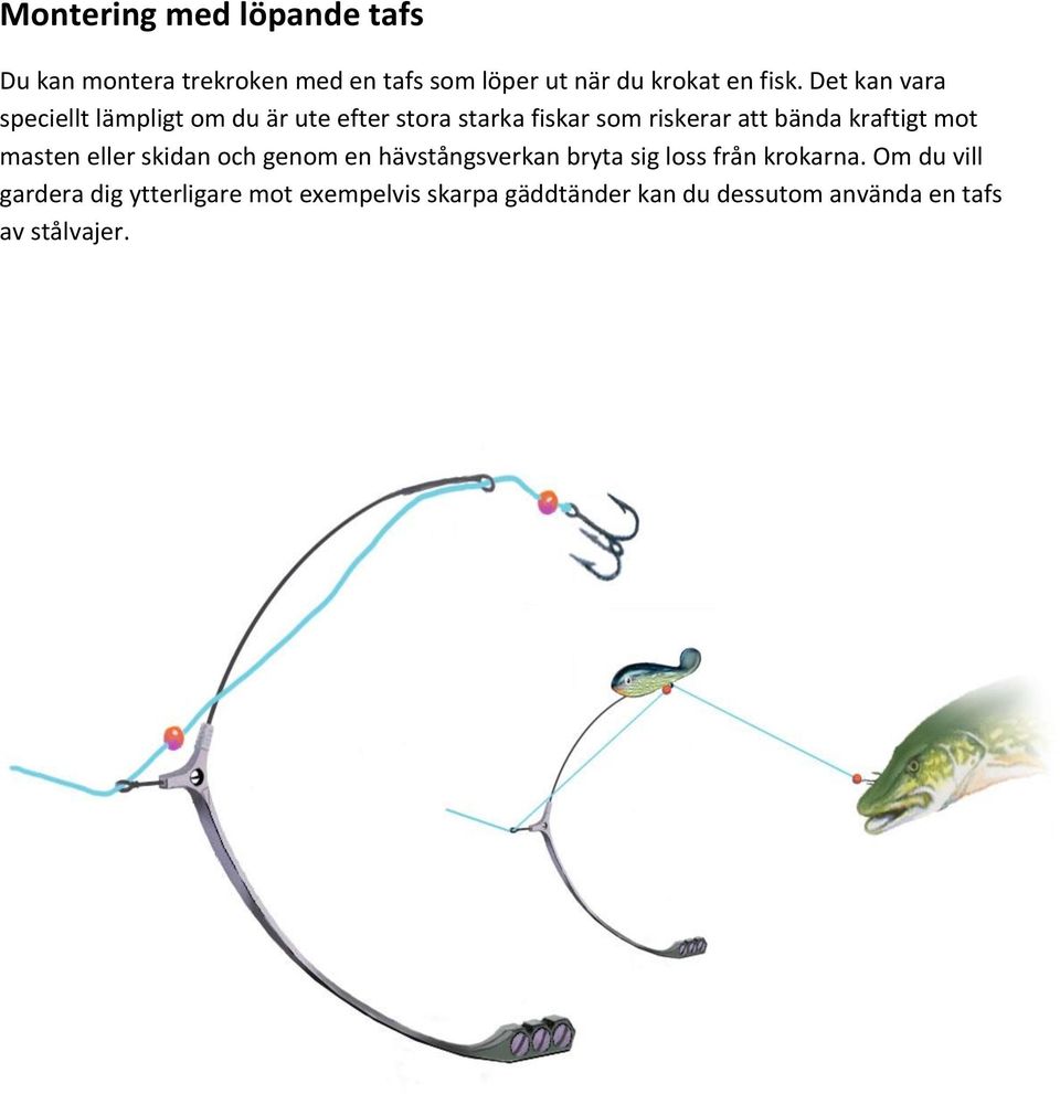 kraftigt mot masten eller skidan och genom en hävstångsverkan bryta sig loss från krokarna.