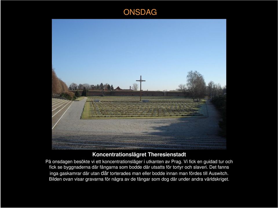 Vi fick en guidad tur och fick se byggnaderna där fångarna som bodde där utsatts för tortyr och