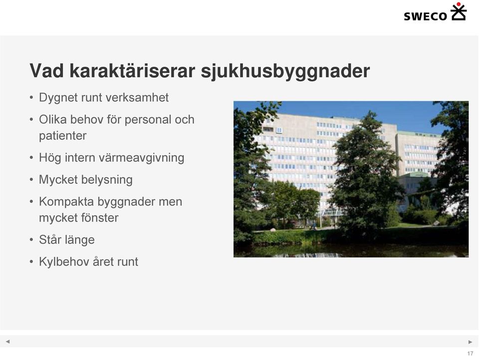 Hög intern värmeavgivning Mycket belysning Kompakta