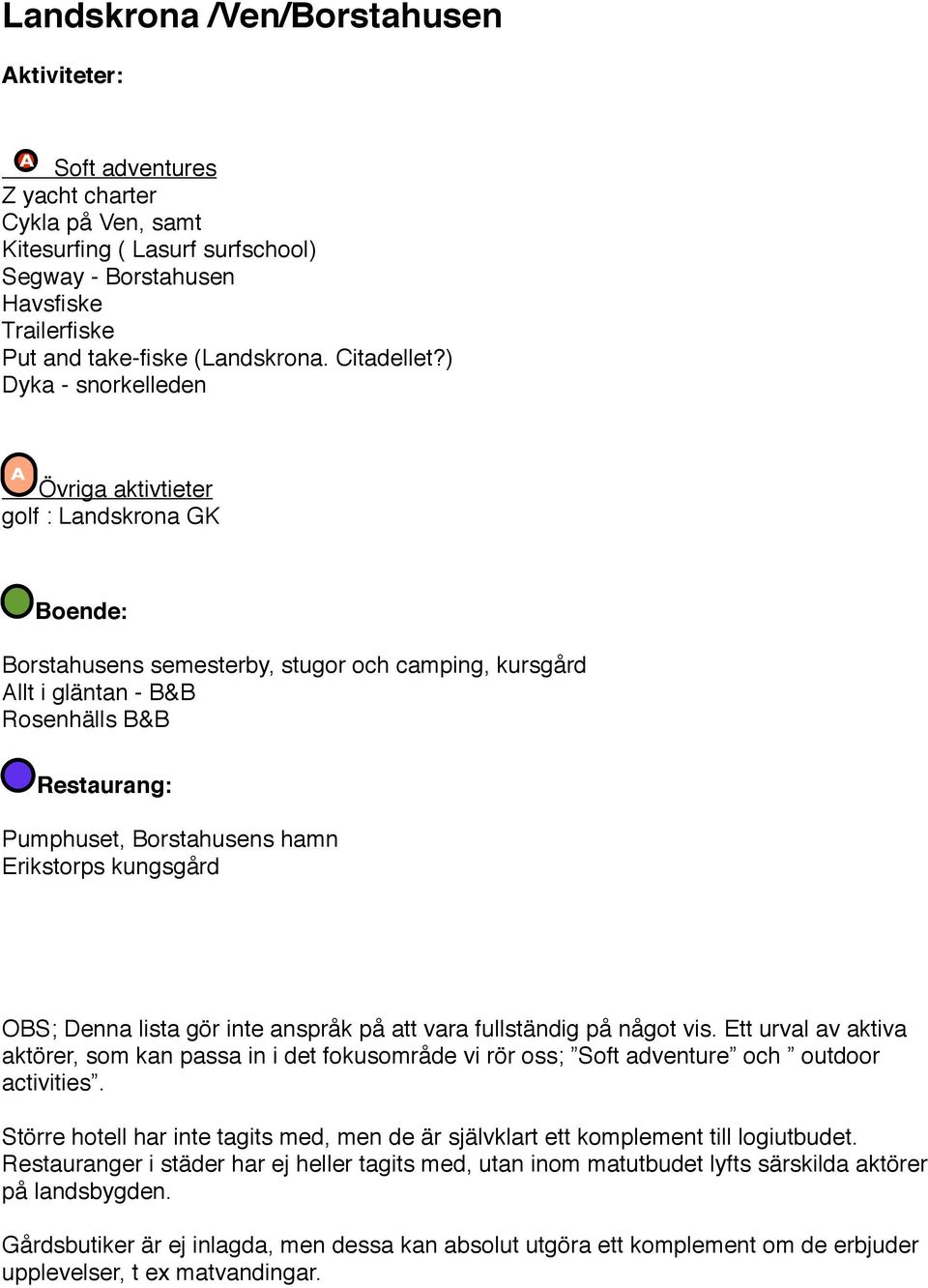 Erikstorps kungsgård OBS; Denna lista gör inte anspråk på att vara fullständig på något vis.