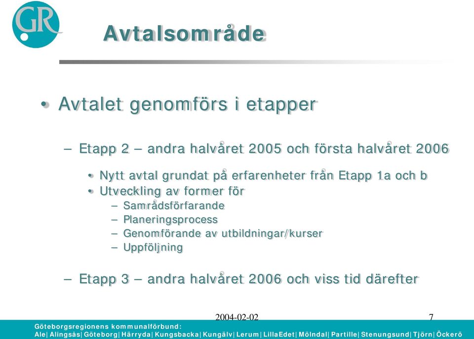 av former för Samrådsförfarande Planeringsprocess Genomförande av