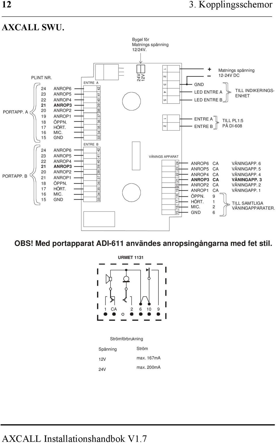 B 24 23 22 21 20 21 18 17 16 15 ANROP6 ANROP5 ANROP4 ANROP3 ANROP2 ANROP1 ÖPPN. HÖRT. MIC. GND 33 34 35 36 37 38 39 40 41 42 VÅNINGS APPARAT 15 16 17 18 19 20 21 22 23 24 ANROP6 CA VÅNINGAPP.