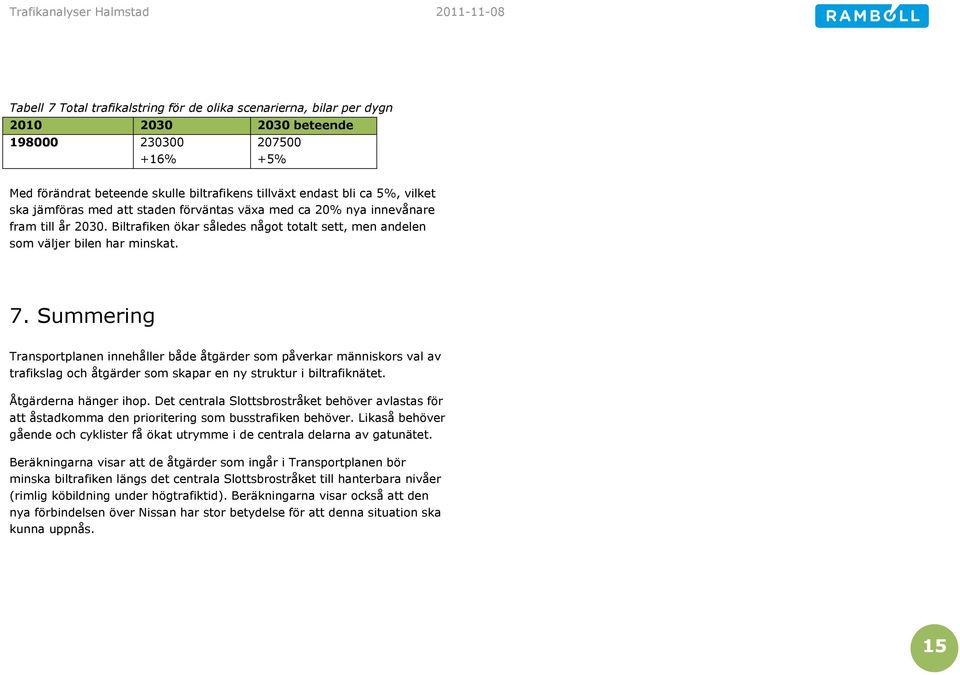 Biltrafiken ökar således något totalt sett, men andelen som väljer bilen har minskat. 7.