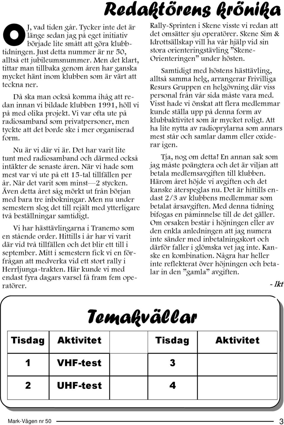 Då ska man också komma ihåg att redan innan vi bildade klubben 1991, höll vi på med olika projekt.