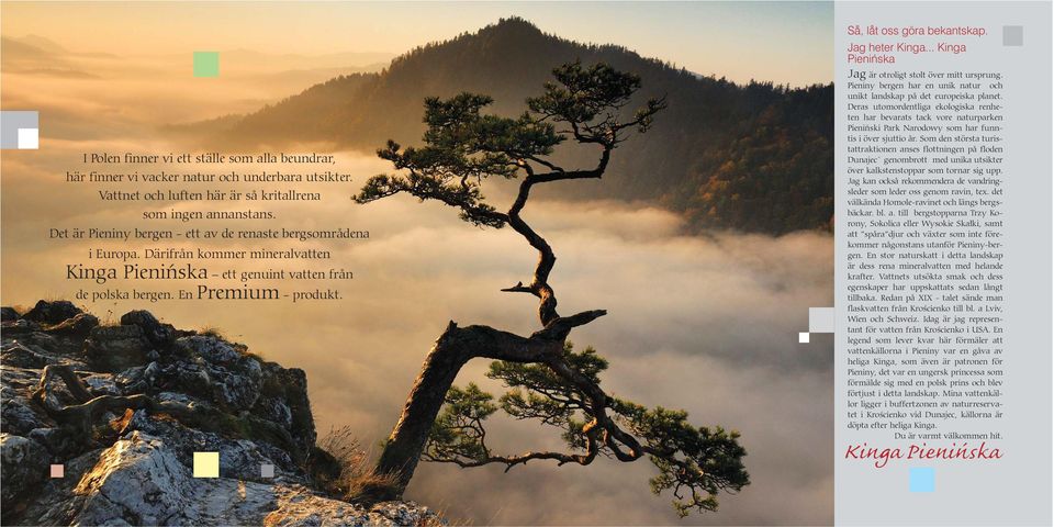 Så, låt oss göra bekantskap. Jag heter Kinga... Kinga Pienińska Jag är otroligt stolt över mitt ursprung. Pieniny bergen har en unik natur och unikt landskap på det europeiska planet.