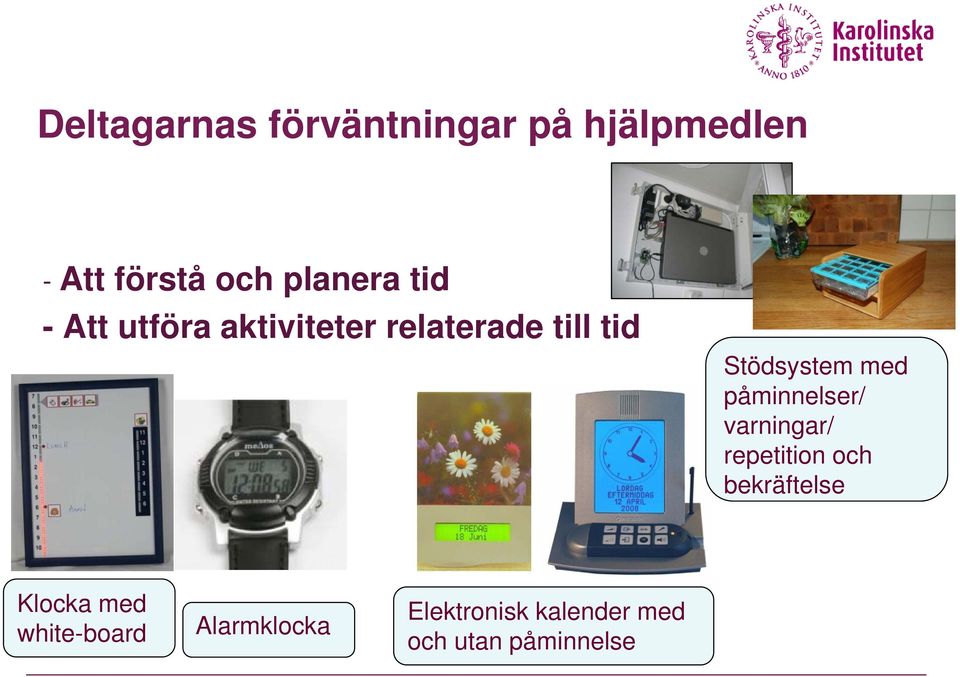 påminnelser/ varningar/ repetition och bekräftelse Klocka med