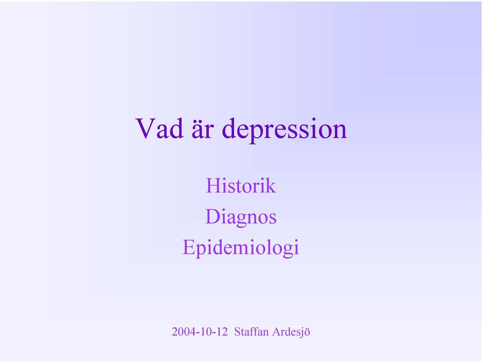 Epidemiologi