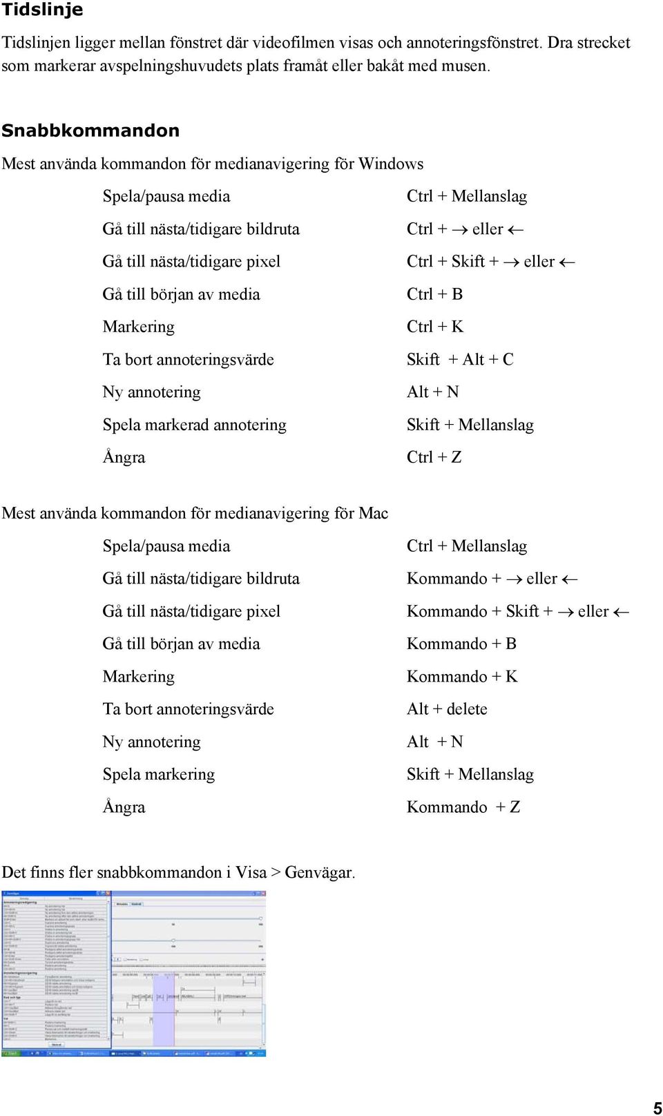 annoteringsvärde Ny annotering Spela markerad annotering Ångra Ctrl + Mellanslag Ctrl + eller Ctrl + Skift + eller Ctrl + B Ctrl + K Skift + Alt + C Alt + N Skift + Mellanslag Ctrl + Z Mest använda