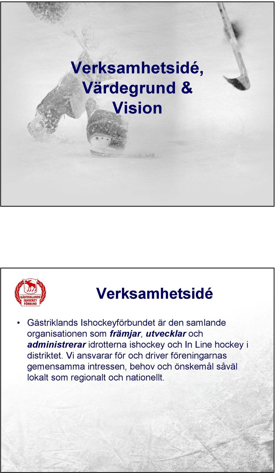 ishockey och In Line hockey i distriktet.