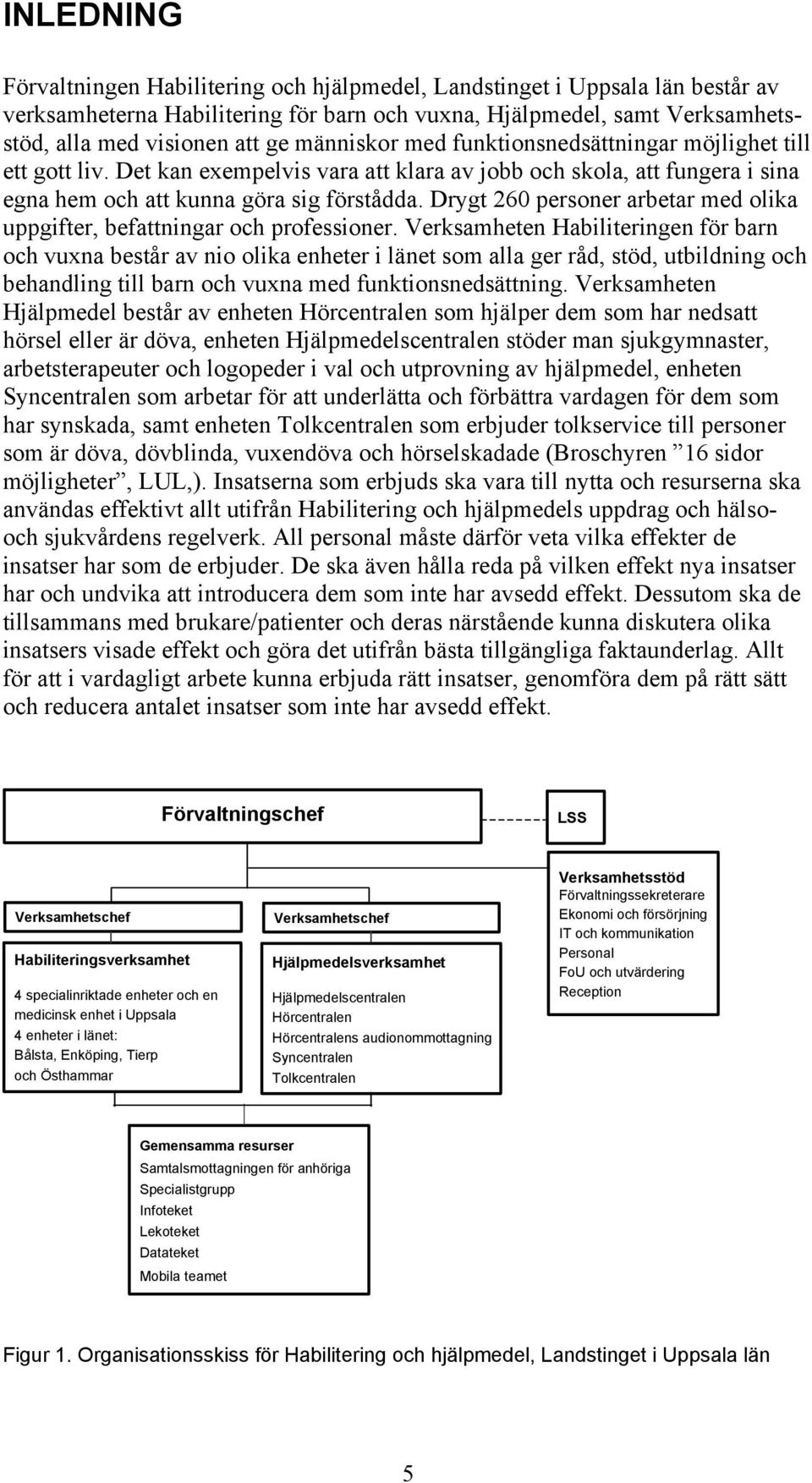 Drygt 260 personer arbetar med olika uppgifter, befattningar och professioner.