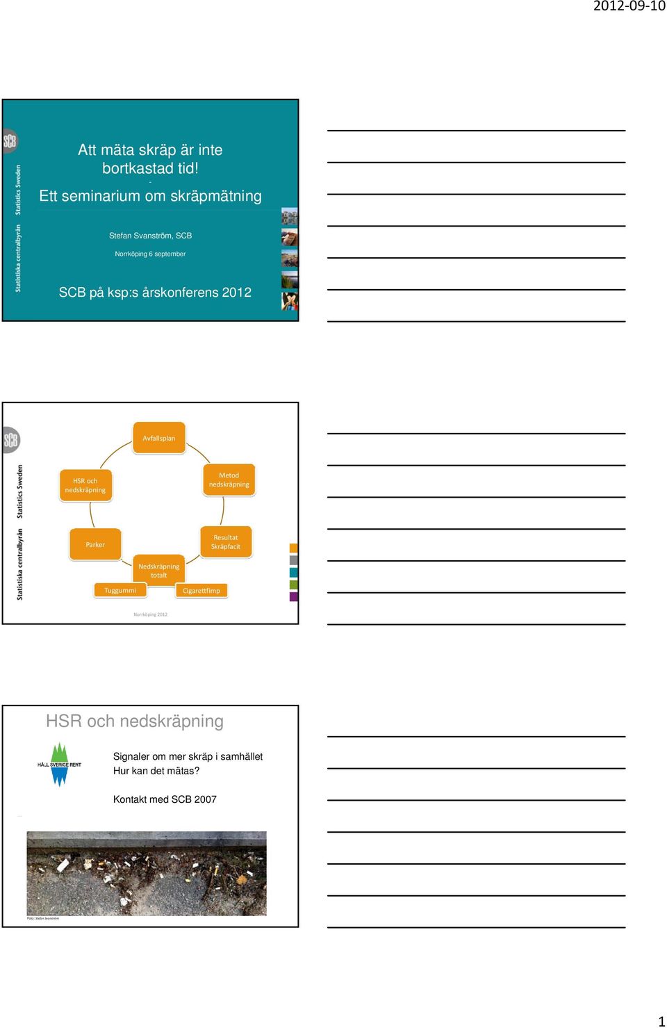 september SCB på ksp:s årskonferens 2012 HSR och Metod Parker Resultat