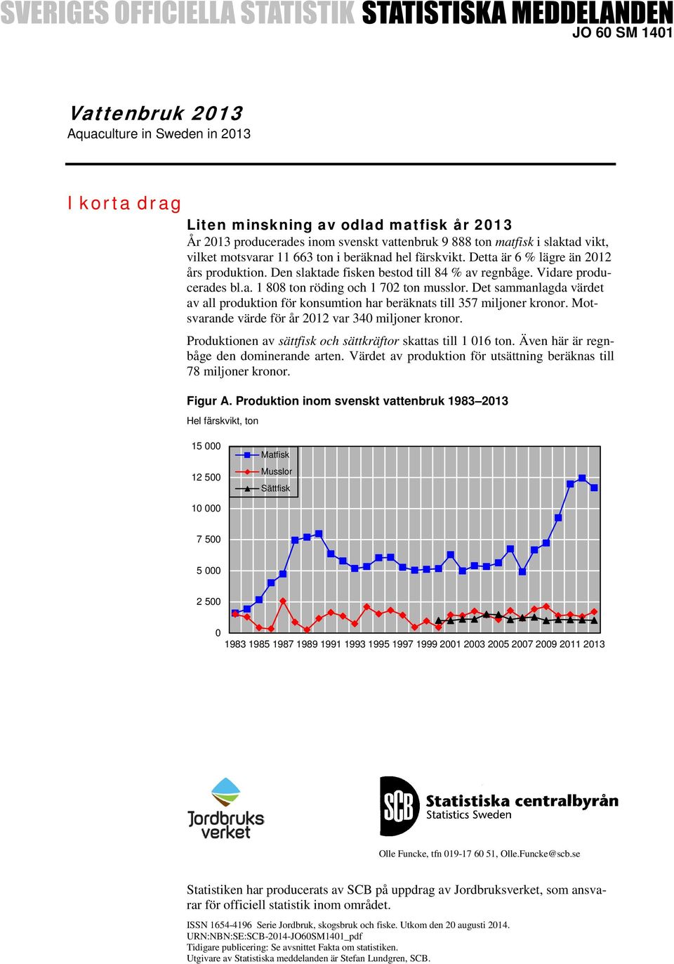 Det sammanlagda värdet av all produktion för konsumtion har beräknats till 357 miljoner kronor. Motsvarande värde för år 2012 var 340 miljoner kronor.