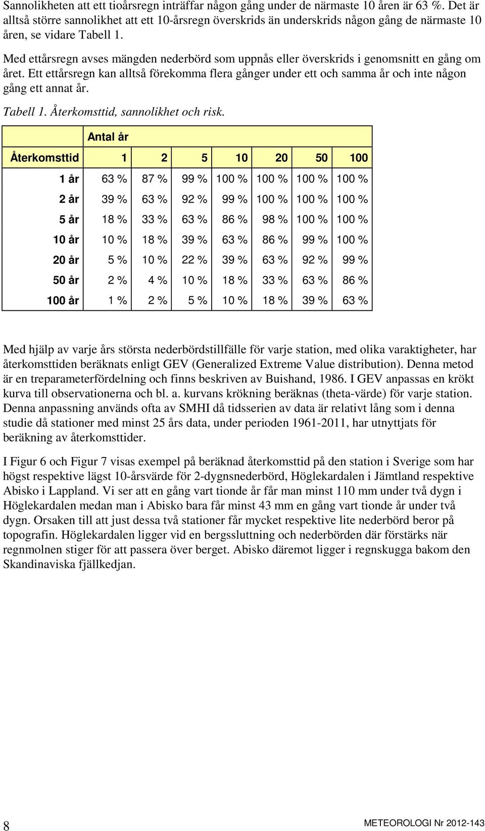Med ettårsregn avses mängden nederbörd som uppnås eller överskrids i genomsnitt en gång om året.