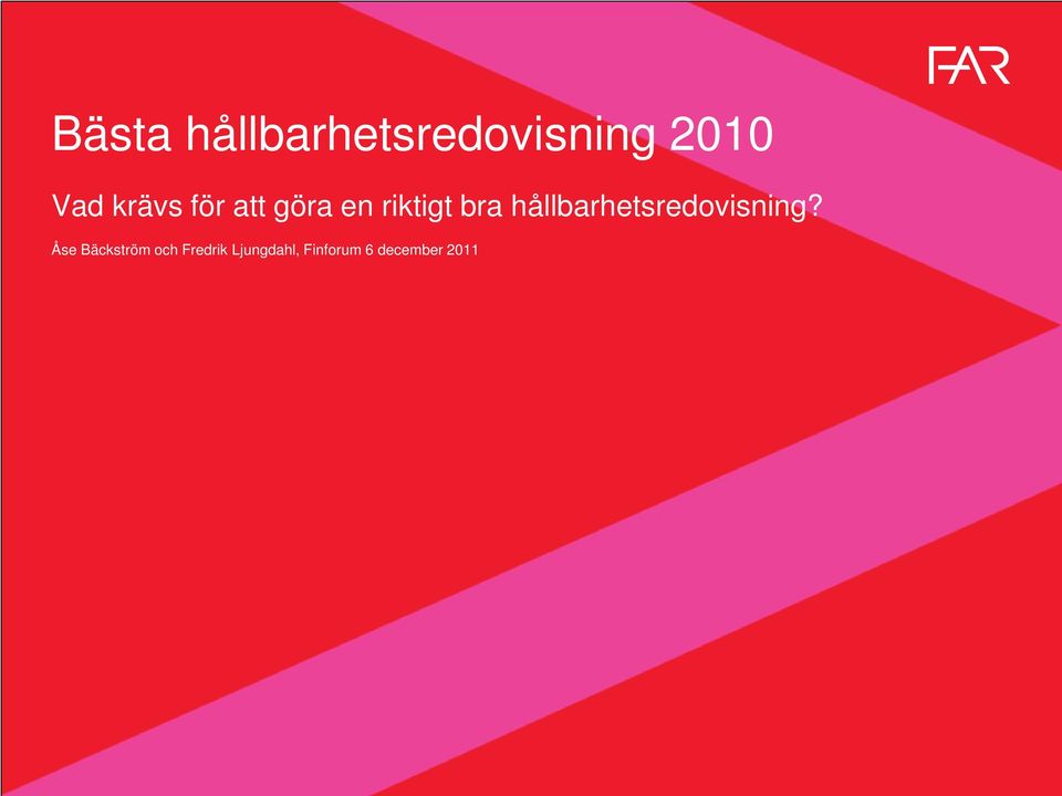 hållbarhetsredovisning?