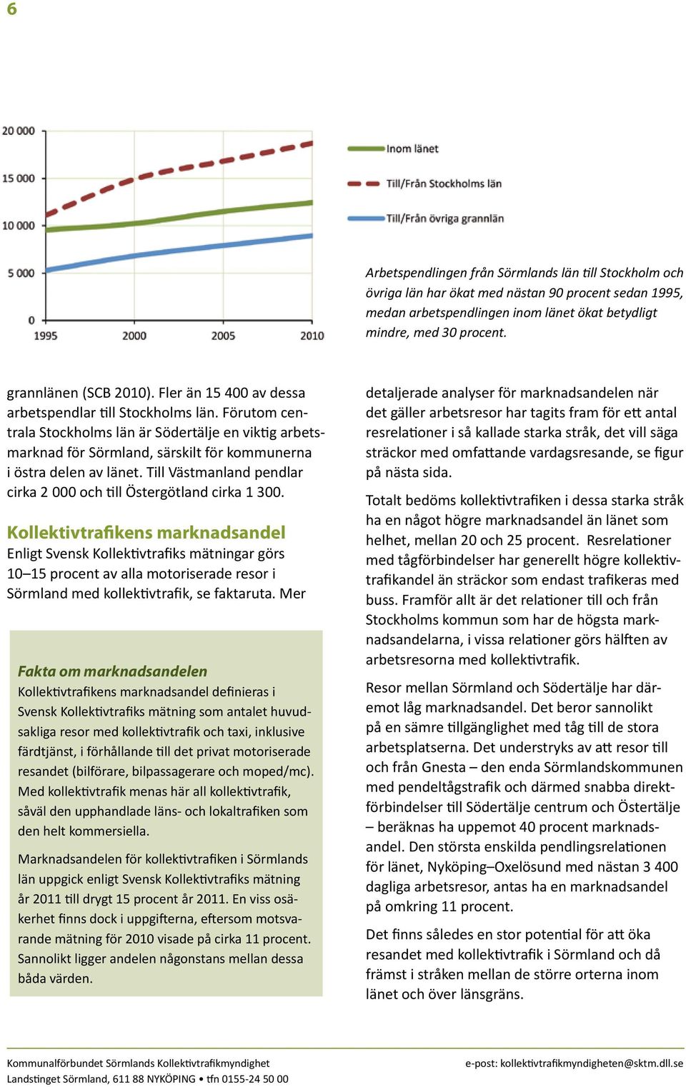 Förutom centrala Stockholms län är Södertälje en viktig arbetsmarknad för Sörmland, särskilt för kommunerna i östra delen av länet.