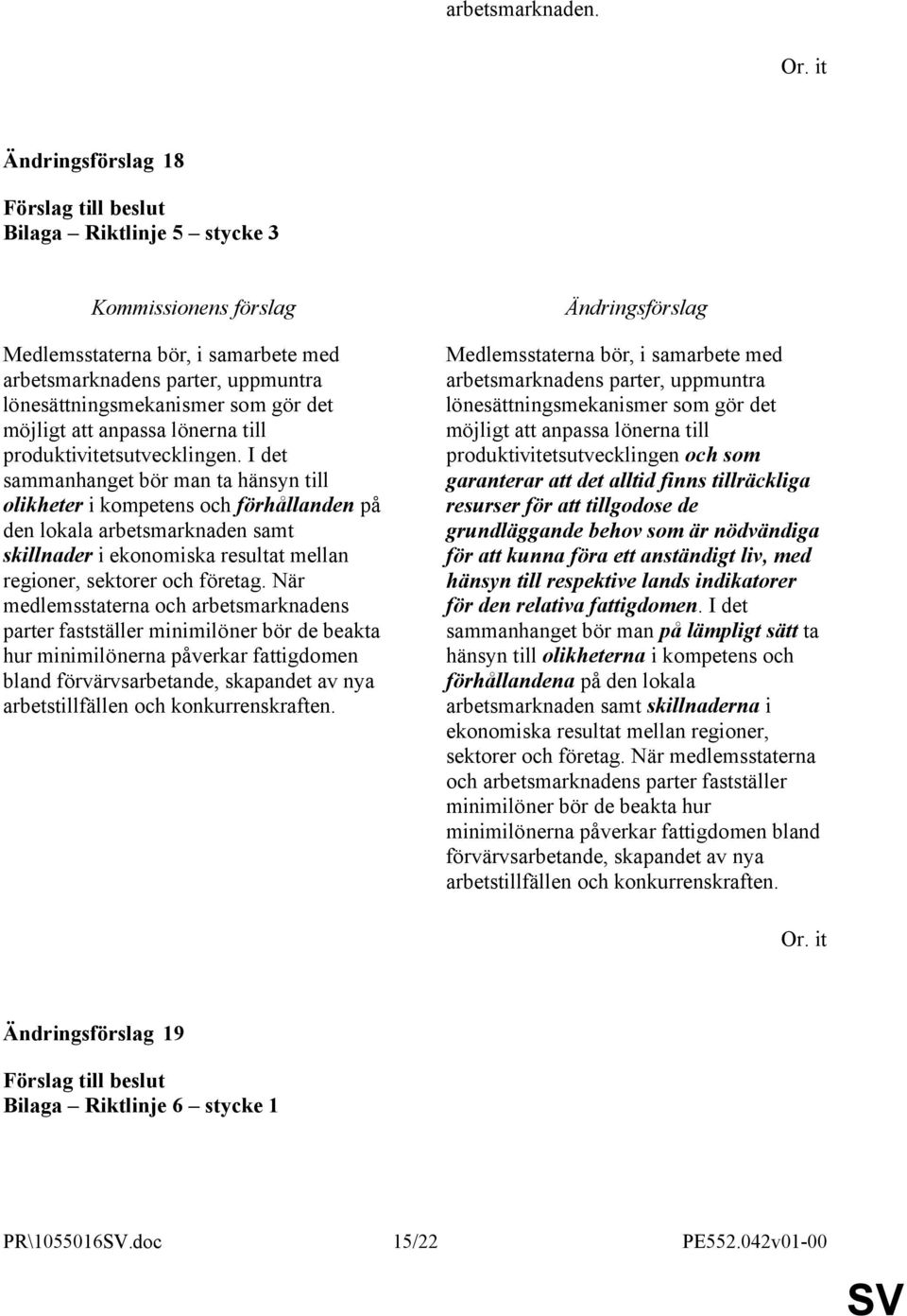 I det sammanhanget bör man ta hänsyn till olikheter i kompetens och förhållanden på den lokala arbetsmarknaden samt skillnader i ekonomiska resultat mellan regioner, sektorer och företag.