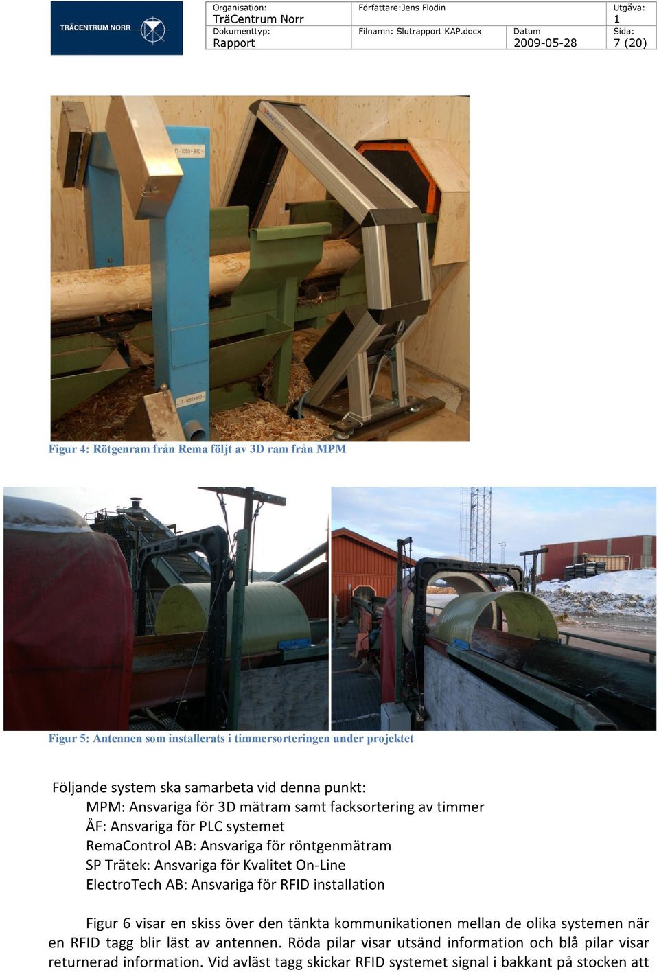 för Kvalitet On-Line ElectroTech AB: Ansvariga för RFID installation Figur 6 visar en skiss över den tänkta kommunikationen mellan de olika systemen när en RFID tagg